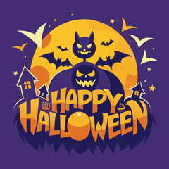 Happy Halloween Typography Vector Illustration Design
