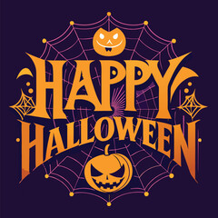 Happy Halloween Typography Vector Illustration Design
