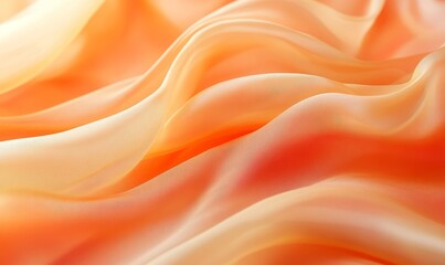 Obraz premium Orange Apricot Silk Waves Flowing Drapery Abstract Background - Elegant Fabric Texture, Fluid Motion Concept for Design and Art Projects, Generative AI