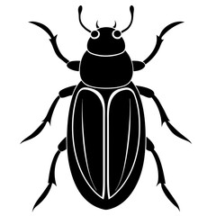 black beetle silhouette vector art illustration