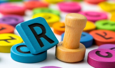 Colorful Public Relations Concept Stamp with Random Letters Showcasing Communication, Marketing, and Advertising Strategy, Generative AI