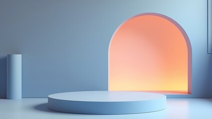 a pink arched doorway with a pink interior and a pink wall