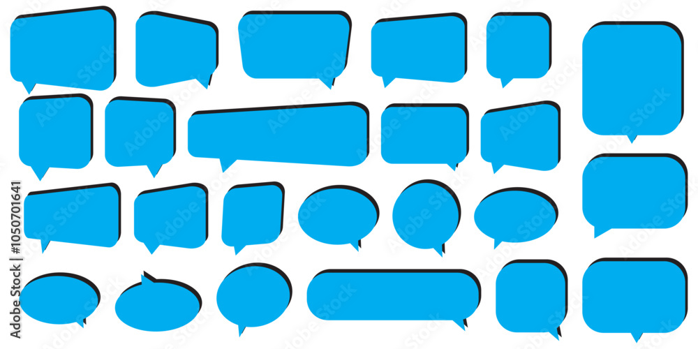 Poster big set of speech bubbles. collection of colorful speech balloon, chat bubble or dialog boxes on whi