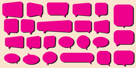 Big set of speech bubbles. Collection of colorful speech balloon, chat bubble or dialog boxes on white background. Different Speech bubbles for talk, dialogue, decoration. Vector illustration 