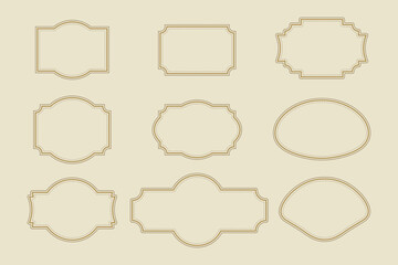 Fototapeta premium Elegant retro vintage frame, on beige background with empty space. Vector illustration