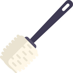 Toilet brush icon in flat style isolated on white background representing the concept of domestic cleaning
