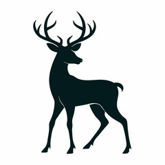 deer silhouette vector or cartoon