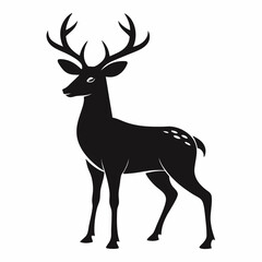 Obraz premium deer silhouette vector or cartoon