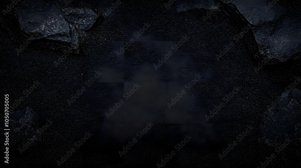 Poster a black background with no visible objects. the background is dark and has a rough texture. it is a 