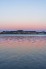 October evening by Lake Mjøsa with a view towards the Helgøya Island.