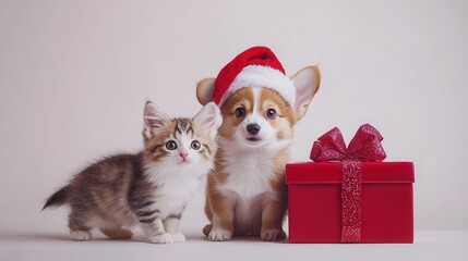 Pets in a Christmas Photo Booth