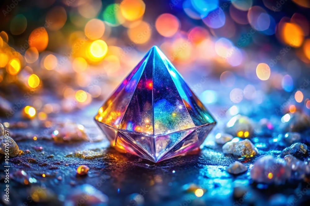 Aufkleber stunning crystal ice prism effect with high depth of field for captivating visuals