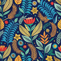 Natural seamless pattern background. Leaves seamless pattern background.