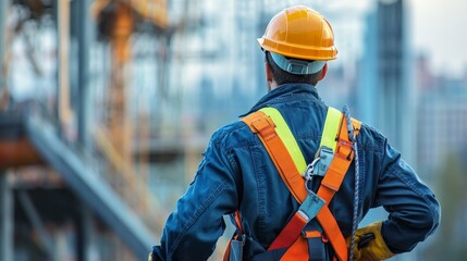 Construction worker overseeing project site a glimpse into the industrial world