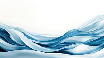 Naklejka premium Abstract waves of blue and white create a serene and flowing visual experience, AI