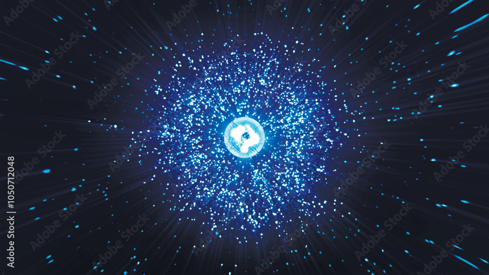 Aufkleber abstract space background on a scientific astronomical theme. dark background with stars and light i