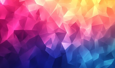 Fototapeta premium Vibrant Abstract Geometric Background with Colorful Polygonal Shapes and Textured Gradient, Modern Digital Art for Creative Design Projects, Generative AI
