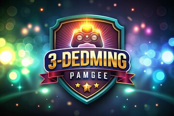 Super Premium Game Badge 3D Editable Text Effect in Silhouette Style for Game Design Projects