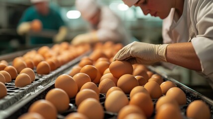 Efficient egg handling process in modern food production facilities