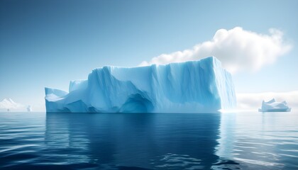 Majestic Icebergs Floating in Tranquil Ocean Waters