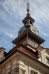 Tower of the Jewish Town Hall in the Jewish Quater in Josefov district, Prague