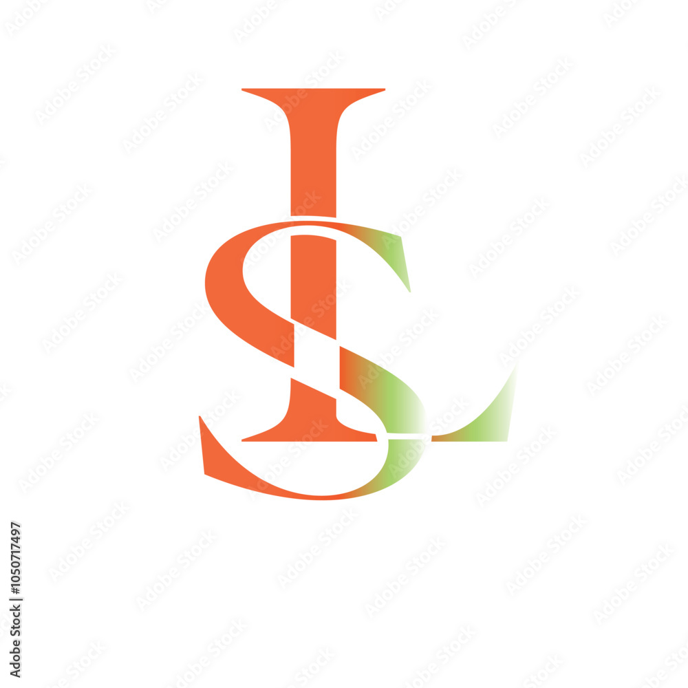 Poster sl or ls initial monogram logo design vector concept