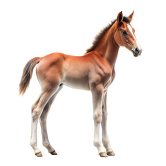 Obraz premium Side View of a Baby Horse on a White Background