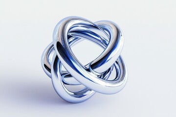 Fototapeta premium A delicate paperclip bent into a spiral shape, isolated to show its metallic texture and simplicity
