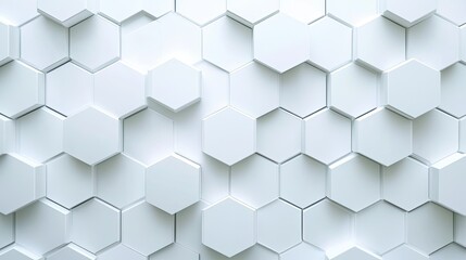 Naklejka premium White hexagon background, seamless and versatile for a range of design applications.
