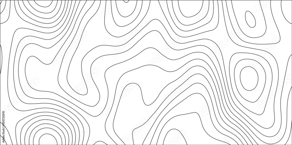 Poster abstract design with seamless pattern with lines topographic map. geographic mountain relief. retro 