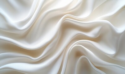 Obraz premium Elegant White Silk Fabric Wave Texture, Abstract Drapery Background for Luxury, Smooth and Flowing Textile Design Concept, Generative AI
