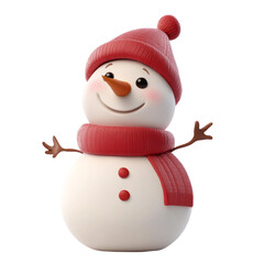 Christmas snowman isolated on white background. Generative AI