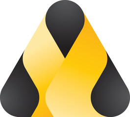 Triangular LOGO simple vector illustrations with Gold gradient.