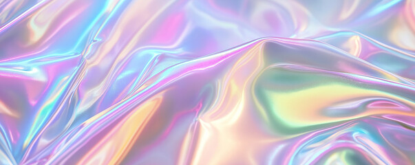 Fototapeta premium Holographic rainbow foil iridescent texture abstract hologram background, Ai