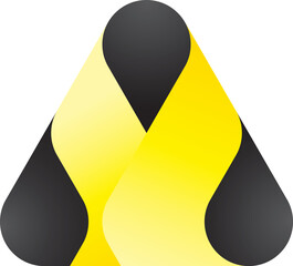 Triangular LOGO simple vector illustrations with yellow gradient.