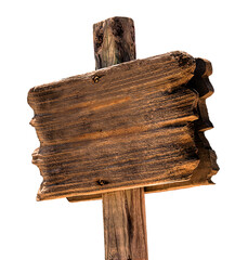 Wooden signboard, guidepost Close up of an empty, very old  arrow road sign with paths isolated on...