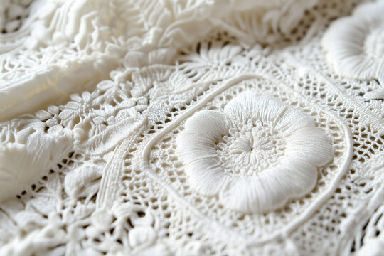 Elegant wedding invitation card adorned with intricate lace and floral motifs, announcing the date and venue of the upcoming nuptials in sophisticated typography.