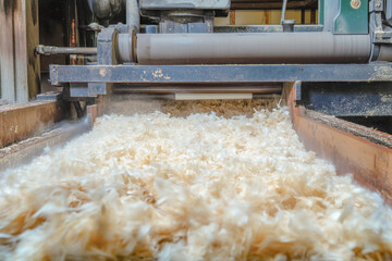 An overview of pulp and paper mill operations with industrial machinery processing wood fibers highlighting the papermaking process in the forestry industry