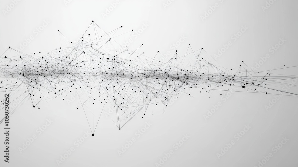 Aufkleber abstract geometric pattern of connected dots and lines in a white background.