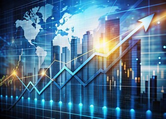 Vintage Style Digital Transformation: Futuristic Arrow Chart, Business Growth, Big Data, and Investment Economy
