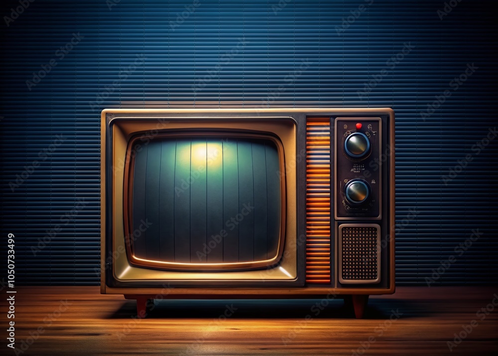 Poster vintage tv screen overlay with retro vhs effect and dynamic lines for nostalgic visuals