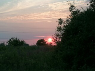 Fototapeta premium Abendhimmel, Landschaft 