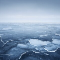 Obraz premium Frozen Lake Landscape: A Winter Wonderland