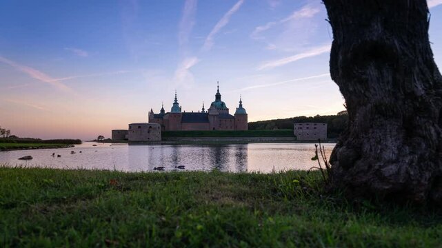 Timelapse from the Castle in Kalmar in Sweden just before sunset
