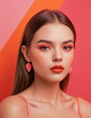Fototapeta premium Portrait of a beautiful woman studio shot