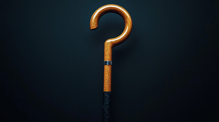 A cane umbrella with a wooden handle, set against a plain background