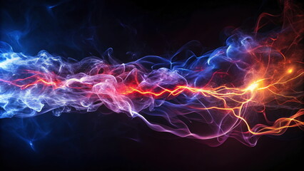 Obraz premium Colorful abstract smoke swirls on black background