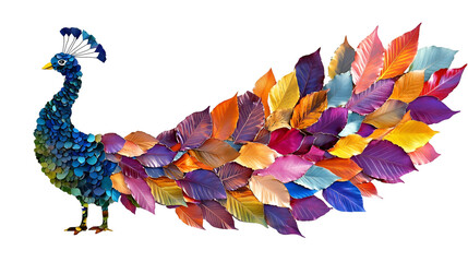 Leaf Art representing Peacock