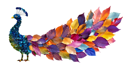 Leaf Art representing Peacock