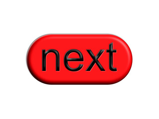 3d realistic cartoon next red button icon trendy modern style object symbols isolated on background.3d design cartoon style.